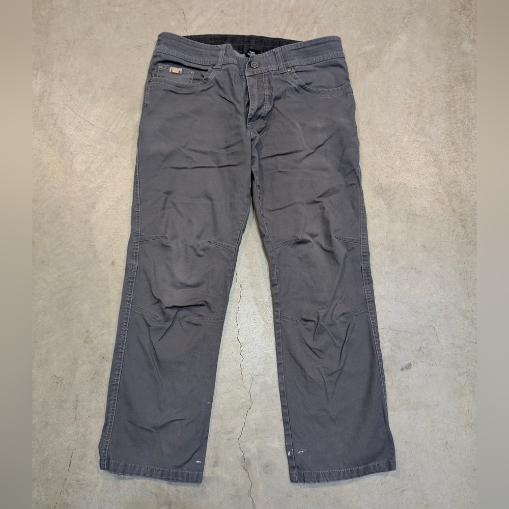 Kuhl Kanvus Jeans Mens 36x30 (34x28) Paint Stains Gray Outdoor